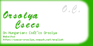 orsolya csecs business card